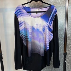 CALVIN KLEIN LONG SLEEVE TIE-DYE TOP